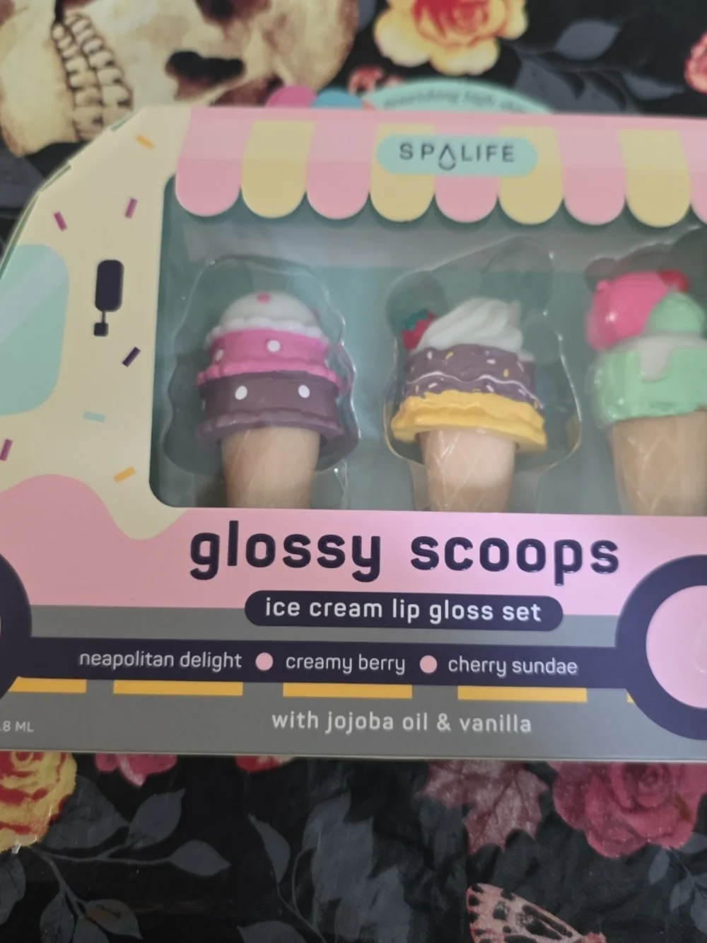 Alife Glossy Scoops Ice Cream Lip Gloss Set - Pink, Purple, Yellow